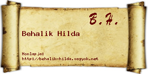Behalik Hilda névjegykártya
